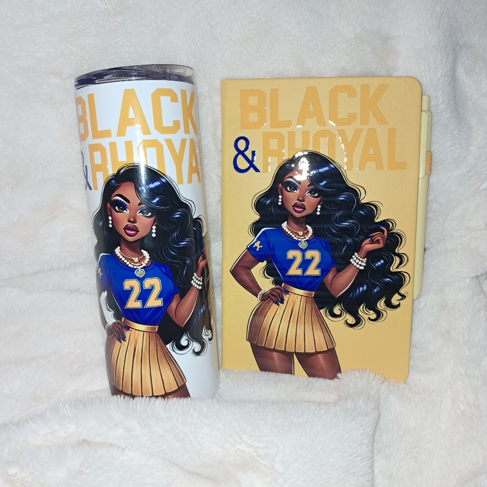 Black & Royal Tumbler and Notebook Set